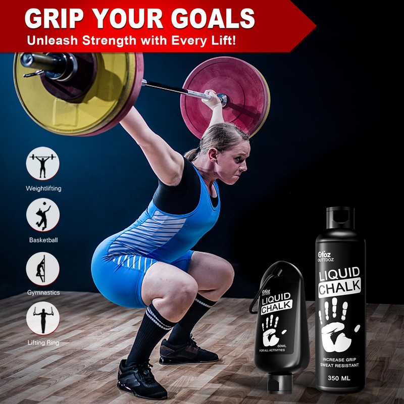 OUTTDOZ Superior Grip Liquid Chalk Mess-Free Gym Chalk for Weightlifting,