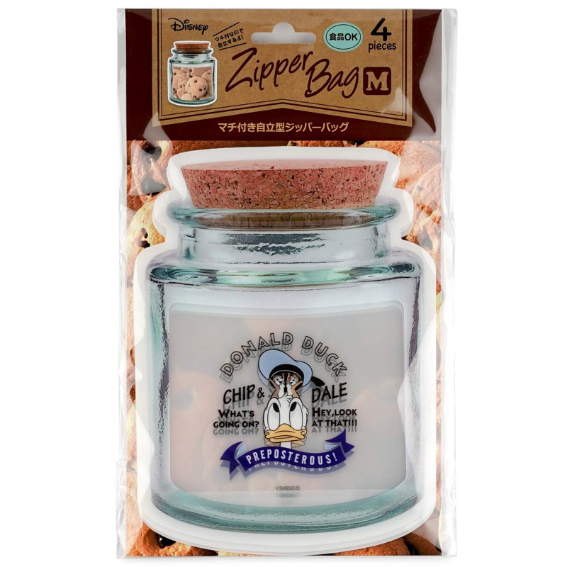 ディズニー ジッパーバッグ ドナルド チップ&デール マチ付き 18.9cm×14.3cm 4枚入り RM-5622