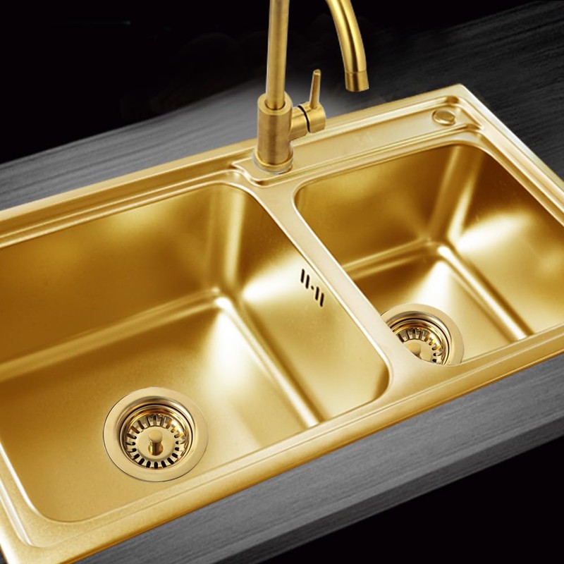 TALEA 114MM Kitchen Sink Basket Strainer (Gold),Gold Sink Waste Kit,xk185c036-U