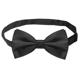 RBOCOTT Mens Black Pre-tied Bow Tie Adjustable polyester bowtie(3)
