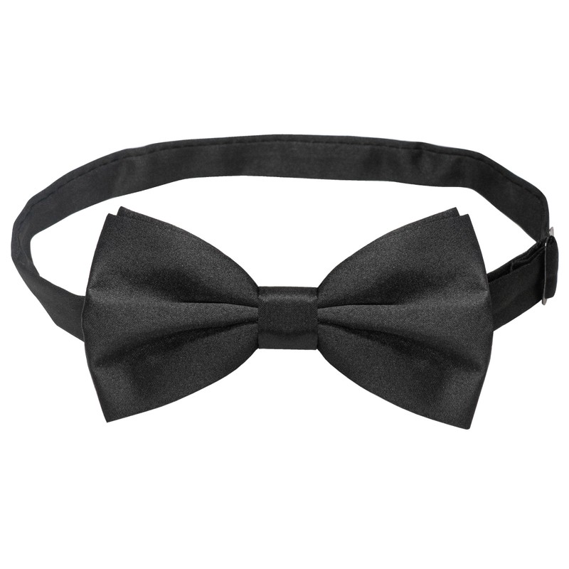RBOCOTT Mens Black Pre-tied Bow Tie Adjustable polyester bowtie(3)