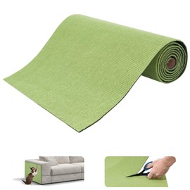 Pektiftn Cat Scratching Mat, Self-Adhesive Cat Scratch Furniture Protector, Trimmable DIY Wall Climbing Carpet, Couch Protector, Scratching Pad Replacement (Green, 39.4"x15.8")