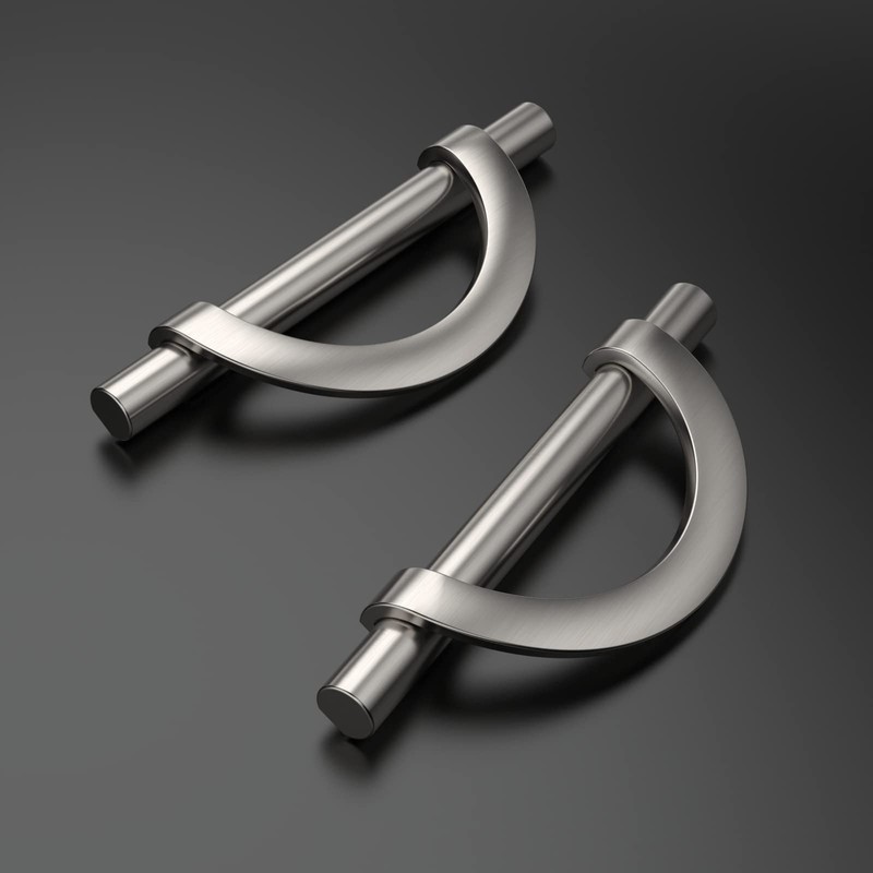 Amerdeco 10 Pack Brushed Satin Nickel Cabinet Pulls 3.75 Inch(96MM)