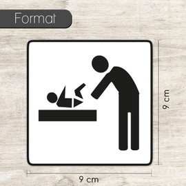 easydruck24de 2 x Disabled Toilet / Changing Room Stickers, Item hin_497 Wrap, Each 9 x 9 cm, Sticker Set for Disabled Toilet and Changing Room, Door Sticker, Toilet Sticker