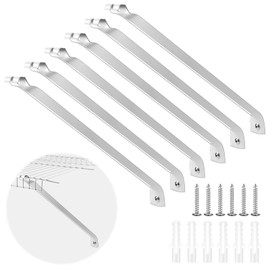 Innconee 6 Pcs 12 Inch Support Brackets for Wire Shelving Wire Shelf Brackets Closet Shelf Brackets with Anchors and Pins for Installation Wire Shelving Support Brackets for Support Closet Wire
