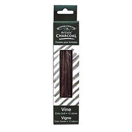 Winsor & Newton Artist Vine Charcoal Sticks 12/Pkg - Extra-Soft