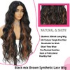 XCHJH 30 Inch Synthetic Lace Front Wig, 4X1 Glueless Pre-Cut