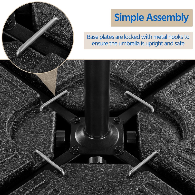 Yaheetech 4Pcs 13L Heavy Duty Offset Outdoor Umbrella Base Water