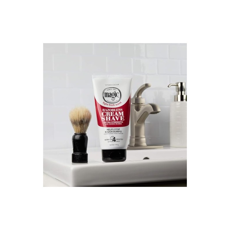 Crema de afeitado mágica extrafuerte, 6 onzas, paquete de 5