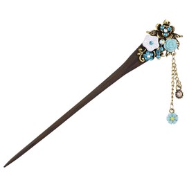 Frcolor Stylish Hair Stick Vintage Hair Pin Women Hair Styling Hair Making Accessory (Blue)