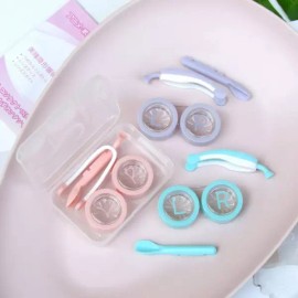 콘택트 원데이 렌즈 끼는 빼는 집게 흡착봉 케이스 [2-렌즈흡착봉-핑크] Contact One Day Lens Inserting and Removing Tweezers Suction Stick Case [2-Lens Suction Stick-Pink]
