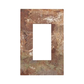 Nijuodnijir Decorative Outlet Covers Shabby Old Aged Rusty Antique Brass Metal 1 Gang Single Rocker Light Switch Cover Plate Wall Plates Gfci Faceplate For Farmhouse Cabin Decor