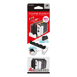ALG-NSEJCSWH Joy-Con Charging Stand for Switch/OLED Switch, White, 3.3 x 2.6 x 1.1 inches (8.5 x 6.5 x 2.8 cm), 4 Devices Can be Connected Simultaneously, Charging Status with Lamp, Compact Design,