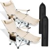 Suzile 2 Pieces Reclining Camping Chair with Footrest Portable Beach