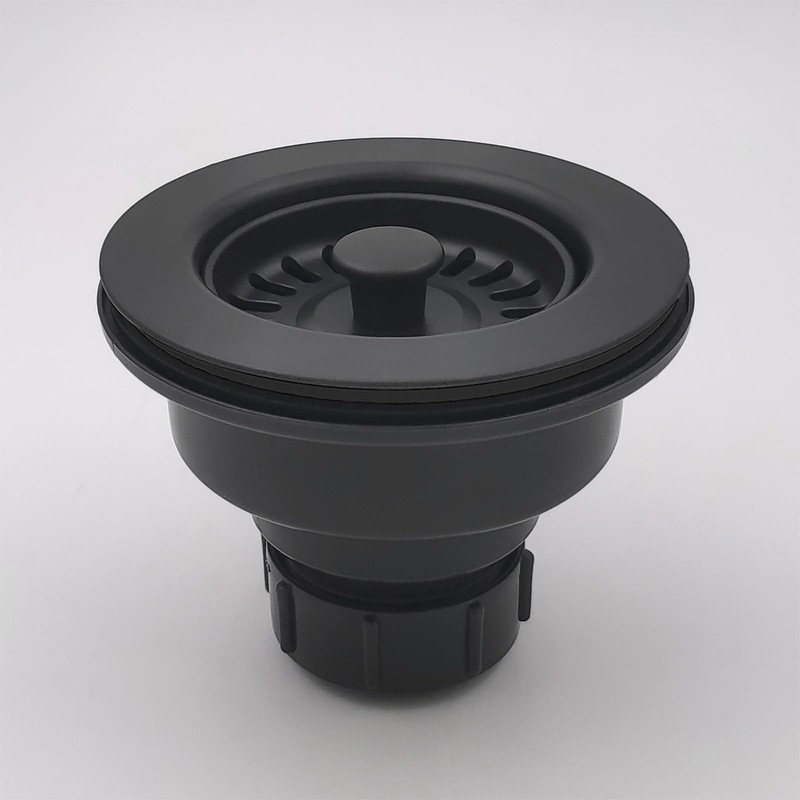 EADOT 3-1/2 Inch Polymer Black Sink Drain Assembly with Basket