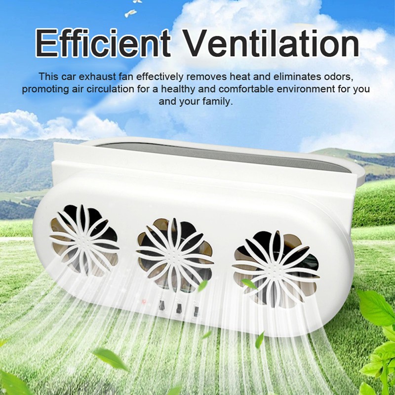 3-Fan Car Exhaust Fan USB Air Circulation Fan Ventilator Silent