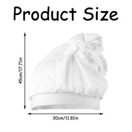 Rumyve Net Plopping Cap,Processing Caps Made for Mesh fabric,Adjustable Hair Plopping Cap, for Long,Straight,Curly Hair White