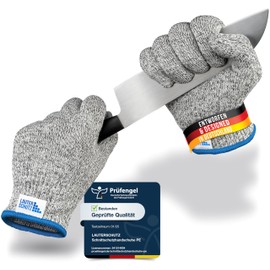 LauterSchutz® Premium Cut Resistant Gloves Made of Cross Fibre PE Fabric Level 5 Cut Protection [German Manufacturer] Sizes S to XL