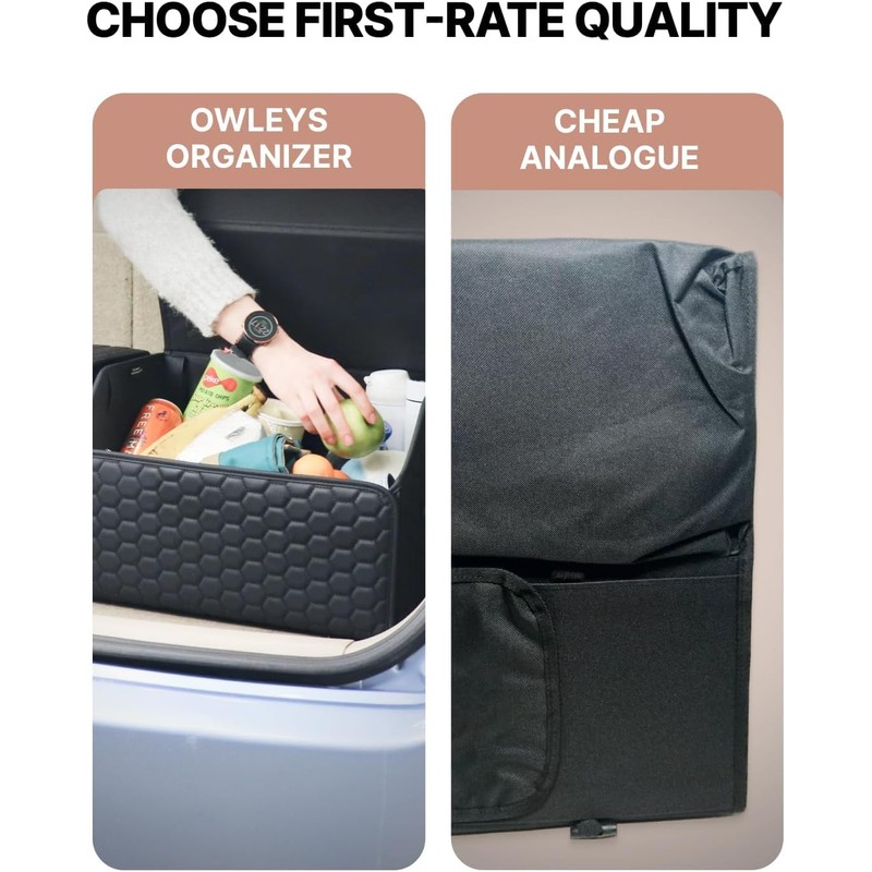 Owleys Trunk Organizer For Car - Collapsible Storage Bins -
