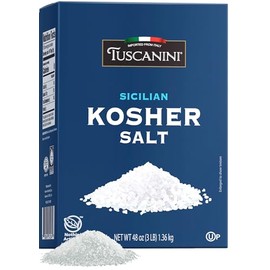 Tuscanini (Medium Grind) Coarse Kosher Salt, 3lb | Sicilian Sea Salt | Bulk Kosher Salt | Product of Italy | Coarse Sea Salt