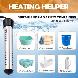 YEBEICO Calentador De Agua De Inmersión Con Termómetro Digital Lcd