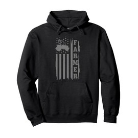 Tractor American Flag Farming Vintage Patriotic Farmer Pullover Hoodie