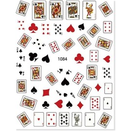 3D Decals Interesting Adhesive Poker Nail Art Sticker Manicure Playing Cards Design DIY Nail Decoration, Nail Art Accessories, Nail Art Stickers and Decals
