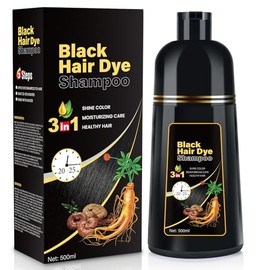 YOURTONE Champú negro para teñir el cabello, solución instantánea y fácil de teñir el cabello 3 en 1 para hombres y mujeres, fórmula herbaria, sin amo