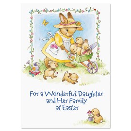 Current Daughter and Family Easter Greeting Card - Single Card, Large 5" x 7", Easter Cards with Sentiments Inside, includes White Envelope