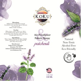 Patchouli Air Freshener - Room Spray - Odor Eliminator - Deodorizer - Car Air Freshener - Home Spray - Linen Spray - Fabric Refresher - Non-Toxic - Alcohol Free - Made in USA (4 Oz)