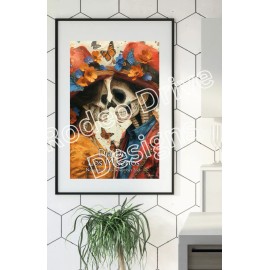 Dia De Los Muertos Love You Forever Stunning Day of the Dead  11x17 by Navarro