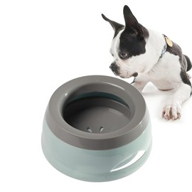 Dog Water Bowl 25oz No Spill Pet Water Bowl Large Capacity Slow Water Feeder, Spill Proof Pet Water Dispenser Vehicle Carried Slow Drinking Travel Water Bowl for Dogs/Cats/Pets (Blue)