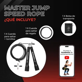 BOLD TRIBE Cuerda para Saltar "Master Jump" - Alta Velocidad - Ideal para Crossfit, Fitness, Double Unders y Boxeo - Doble Balero Metálico - Color Negro