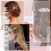 Wendalern Bridal Hair Clip Barrette Crystal Wedding Headwear Gold Crystal