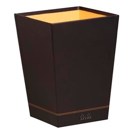 Rhodia 118826C Waste Paper Bin (Italian Faux Leather, 27 x 27 x 32 cm, Ideal for Your Office) Black