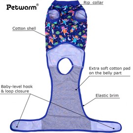 PetWarm Recovery Suit for Dogs Female Spay, Recovery Suit for Female Male Dogs Substitute E-Collar and Cone Female Male Dog Onesie for Spay Neuter, Dog Bodysuit, Dog Onesie, Cosmic Pattern, Blue, XL