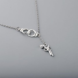 MAOFAED Handcuff Lariat Necklace for Women Policeman, Gift for Police Officer Mom/Wife, Police Graduation Gift(hancuffCA)