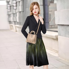 DEEVORCA Women's Handbags Fashionable Women's Shoulder Bags Exquisite Embossed Design Removable Shoulder Strap Messenger Bags Travel Holiday Party Tote Bags Waterproof PU, yellow, Modern