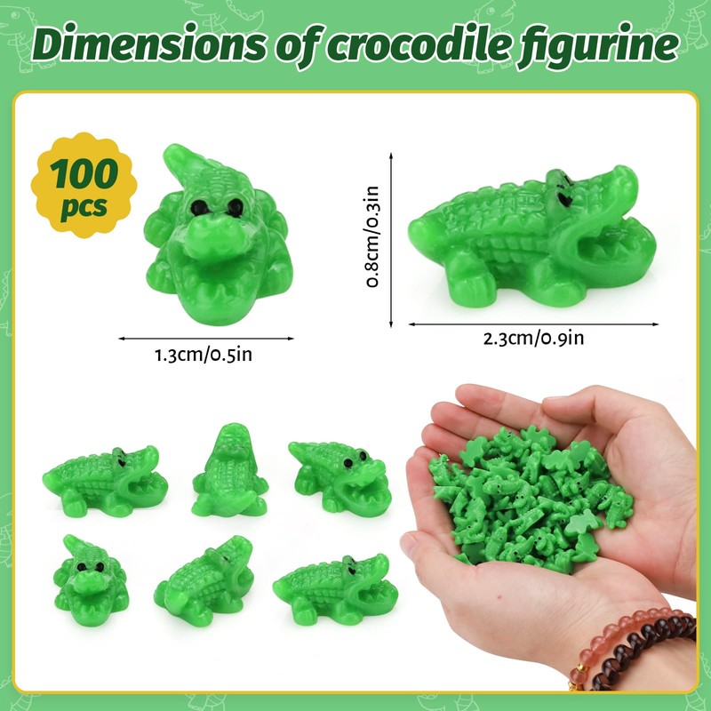 Lucxhcky 100 Pcs Small Laying Alligator Figures - Detailed Prone