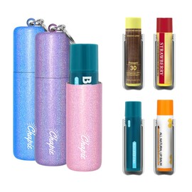 Chapie OG | Vacuum Insulated Lip Balm Keychain Holder, Prevents Melting & Messes | 3-Pack (Pearlescent Collection)