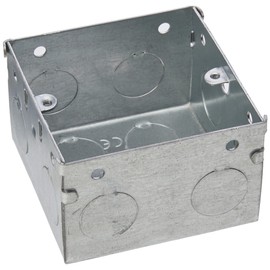 Merriway BH04061 47mm (1.7/8 inch) Depth Single 1-Gang Metal Flush Mount Back Pattress Box , Grey