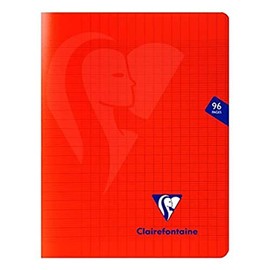 Clairefontaine Mimesys 333741C Exercise Book 17 x 22 cm 48 Sheets 90 g French Ruling Polypropylene Cover Red Pack of 1