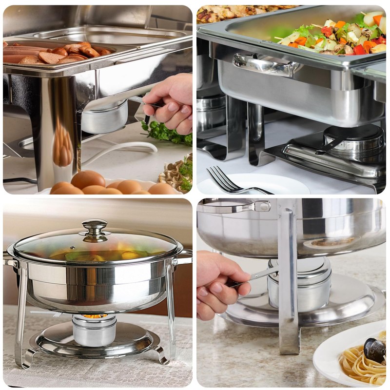 6Pcs Stainless Steel Chafing Dish Fuel Cans, Chafing Fuel Holders
