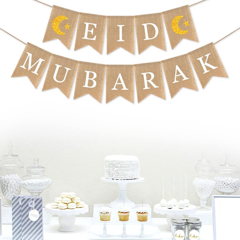 Eid Mubarak Banner Mubarak Party Decoration Ramadan Party Decorations Supplies