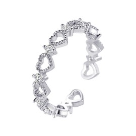 Stocking Stuffers Holiday Outfits for Women 2024 Heart Rings for Women Adjustable Rings Gold Heart Rings Cute Ring Valentine's Day Jewelry Gifts