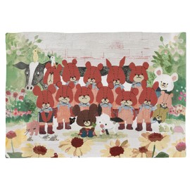Marushin 4335006700 Placemat, Bear's School, 13.0 x 18.9 inches (33 x 48 cm), Happiness Plenty of Gobelin Weave