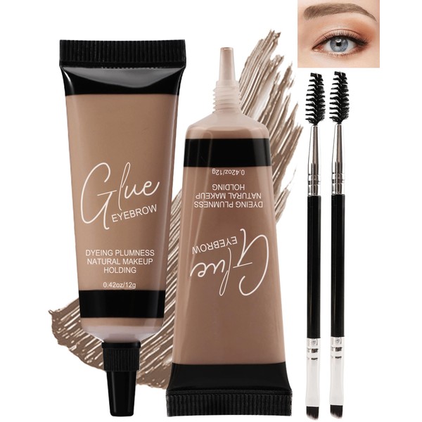 Tinted Eyebrow Gel Kit-2PCS Brown Thickening Brow gel para cejas,Brow