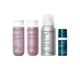 Living Proof Strong Hair Essentials Kit - Travel Size Restore Shampoo, Conditioner, Triple Bond Complex and Advanced Clean Dry Shampoo ($72 value)