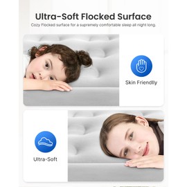 Airefina Deluxe Queen Air Mattress with Built-in Pump, Double-High Inflatable Bed, Fast Inflation/Deflation, Flocked Surface Blow Up Bed for Guests, Camping 80x60x16in, 650lbs MAX