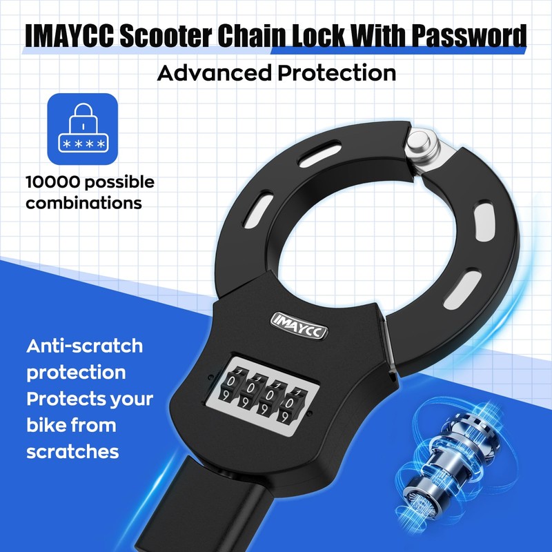IMAYCC Scooter Lock, 4 Digit Combination Electric Scooter Locks Anti